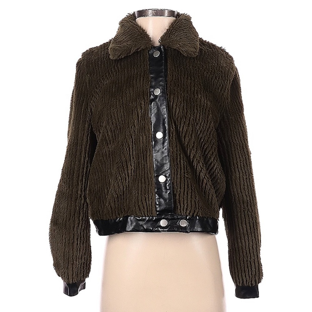 Goldie Faux Fur Bomber Jacket XS - Picture 2 of 3